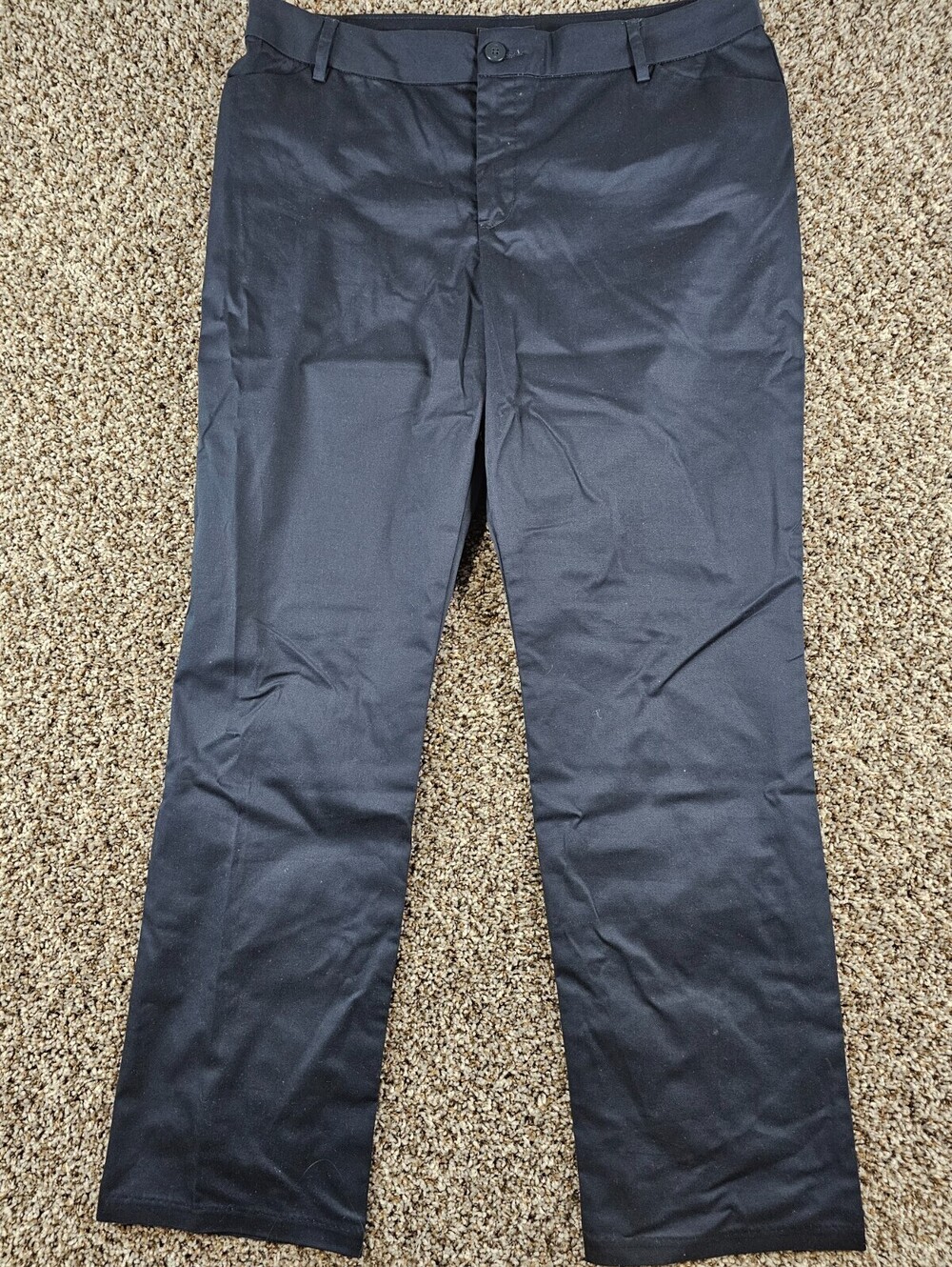 Lee Womens Sz 18L Long Relaxed Fit Mid Rise Straight Leg Pants Navy Blue